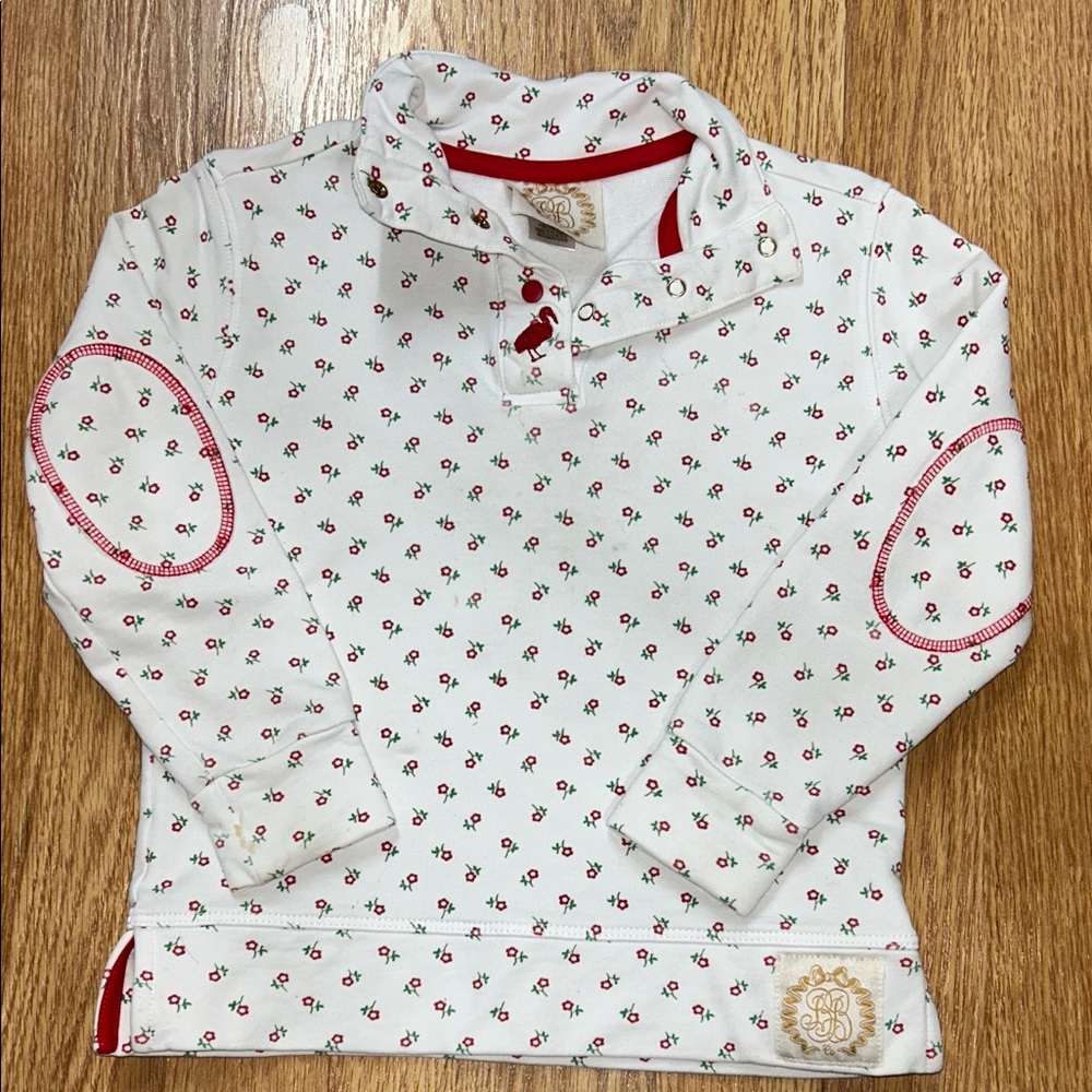 TBBC Girls White Pullover with Flower Design